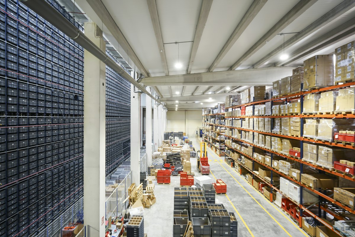 Construction and MEP materials in a supply warehouse